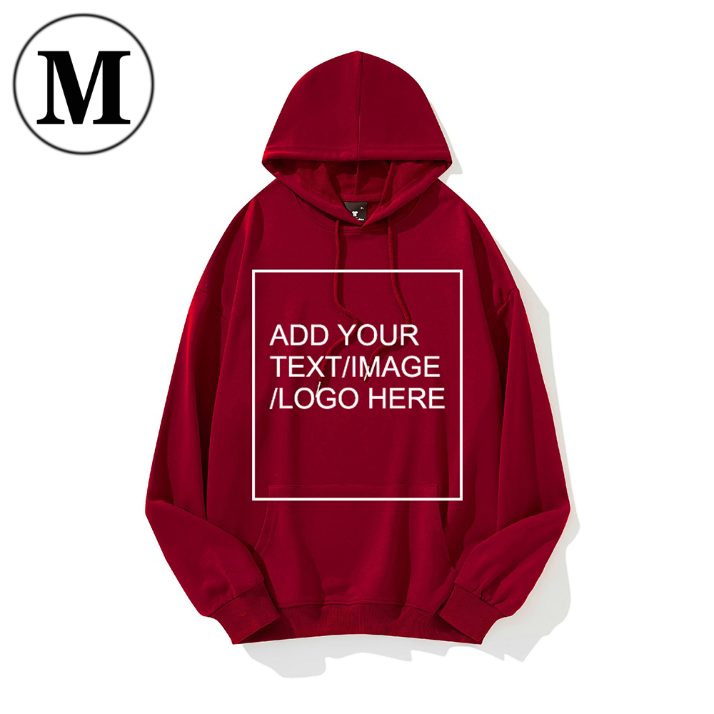 SIZE:M Custom Hoodies for Men/ Women Picture Photo Logo Name Design Your Own Personalized Sweatshirts