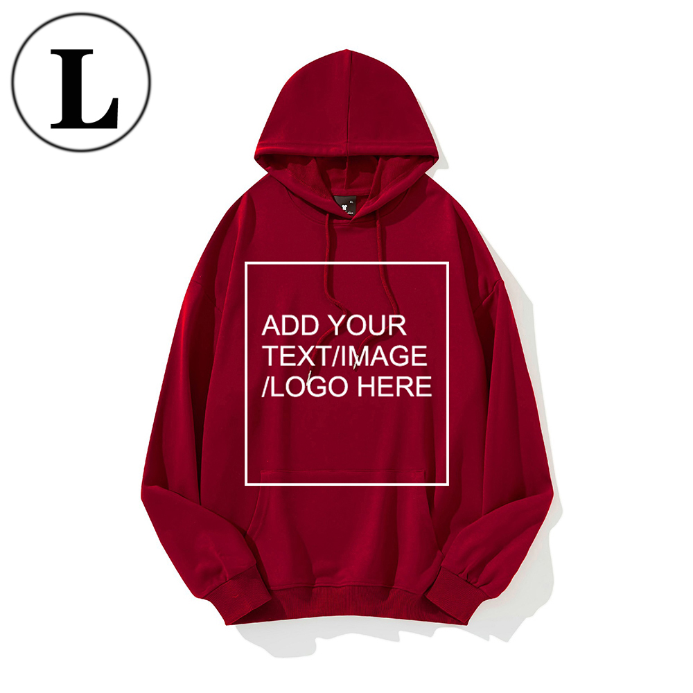 SIZE:L Custom Hoodies for Men/ Women Picture Photo Logo Name Design Your Own Personalized Sweatshirts