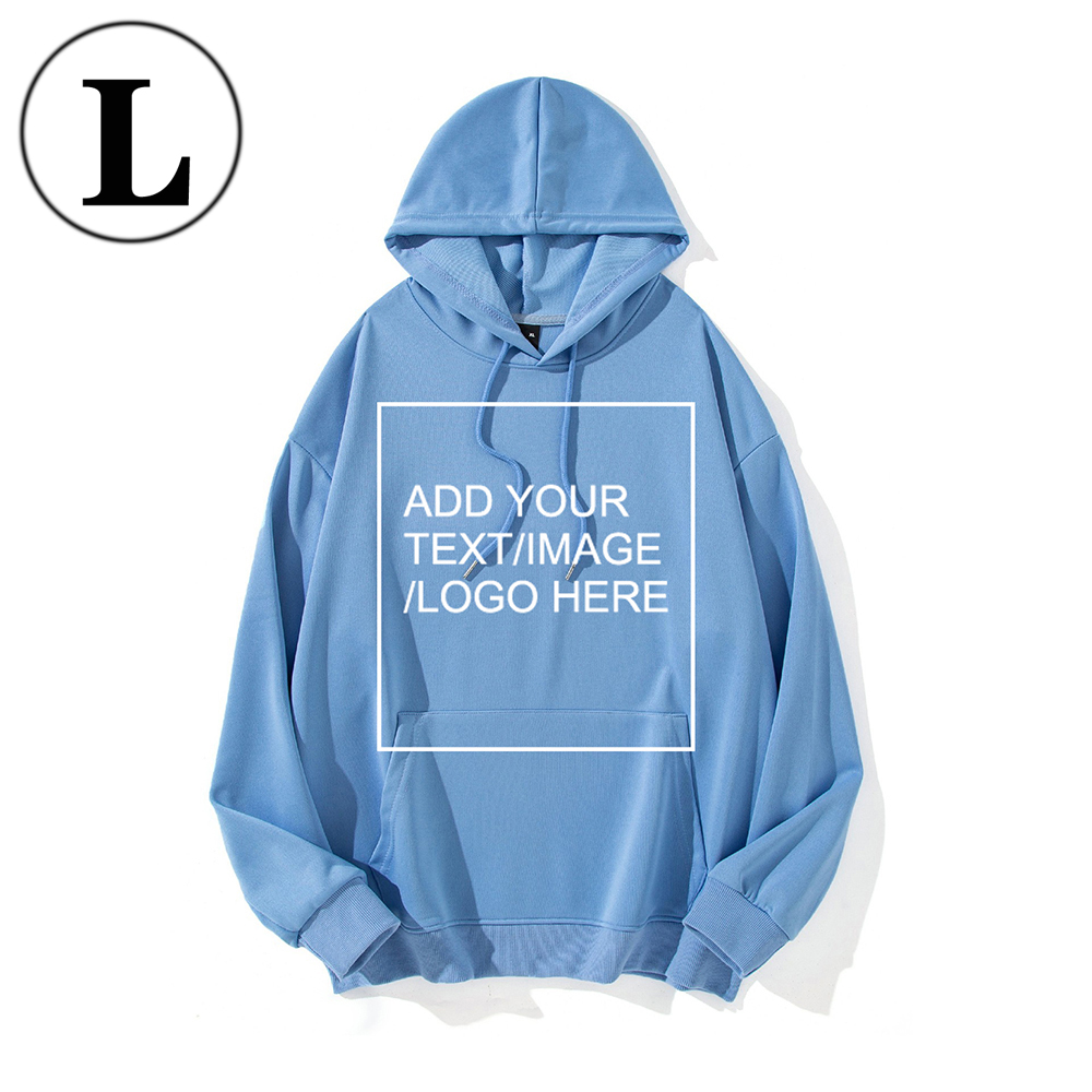 SIZE:L Custom Hoodies for Men/ Women Picture Photo Logo Name Design Your Own Personalized Sweatshirts