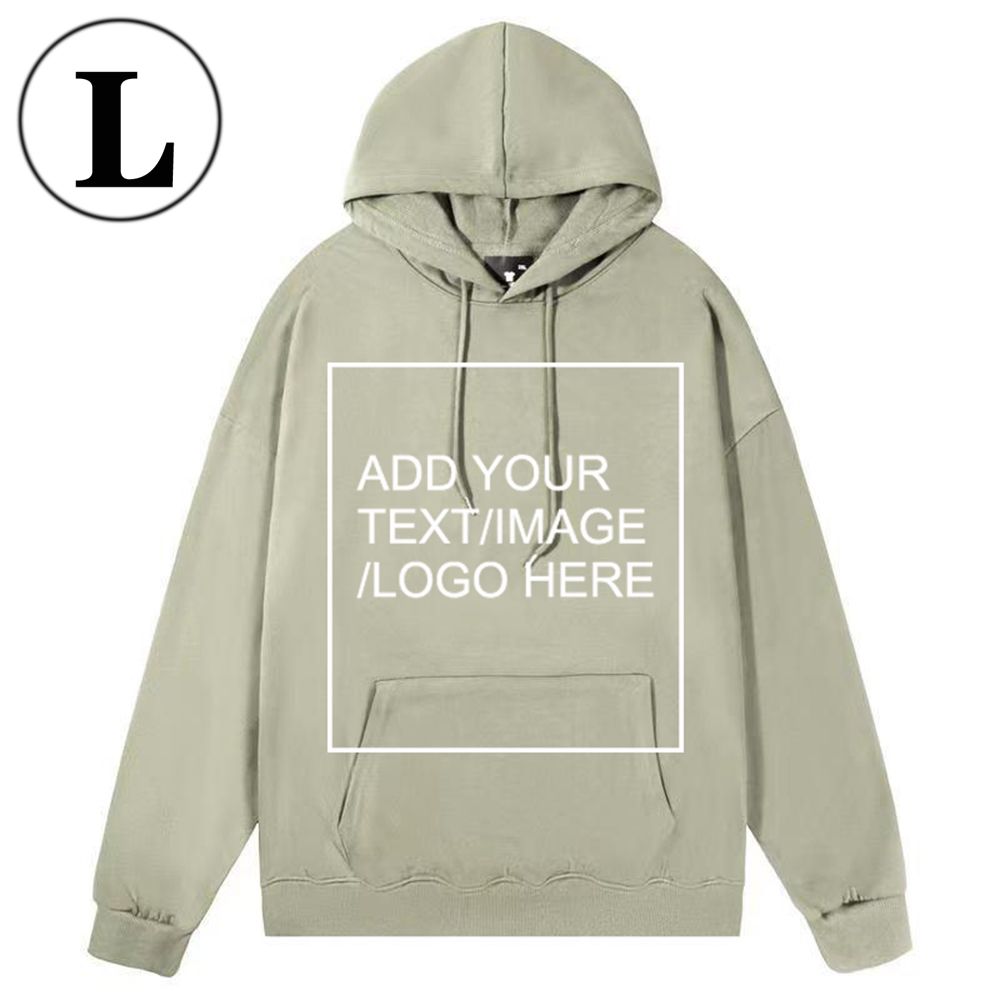 SIZE:L Custom Hoodies for Men/ Women Picture Photo Logo Name Design Your Own Personalized Sweatshirts