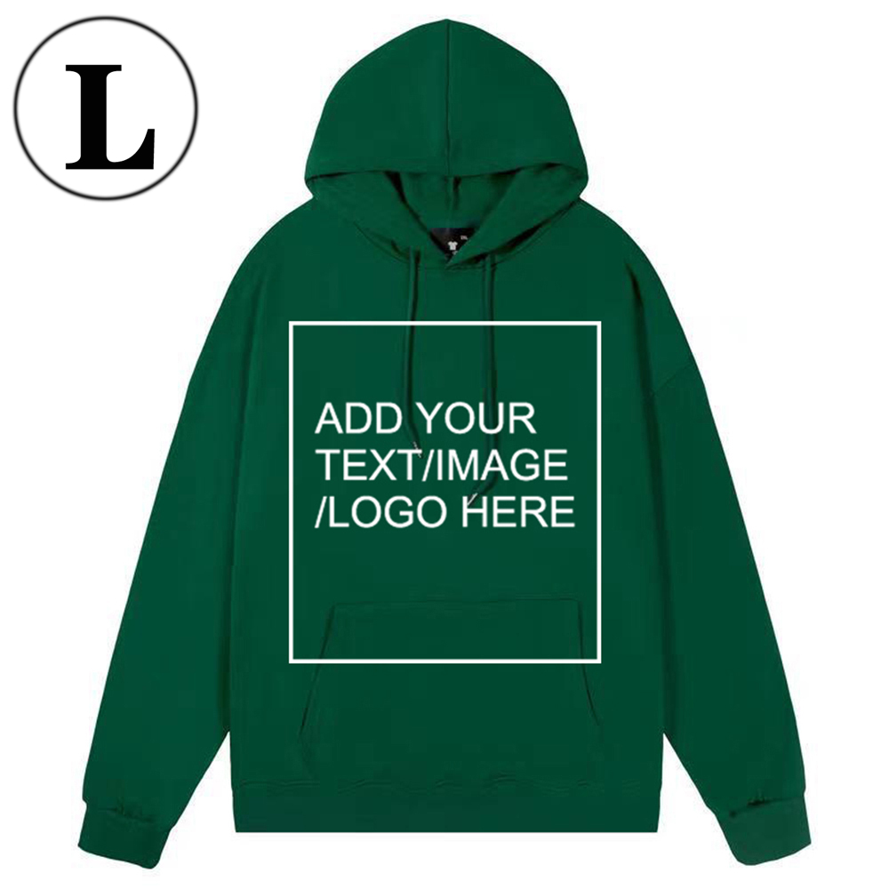 SIZE:L Custom Hoodies for Men/ Women Picture Photo Logo Name Design Your Own Personalized Sweatshirts