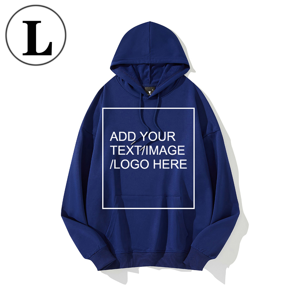 SIZE:L Custom Hoodies for Men/ Women Picture Photo Logo Name Design Your Own Personalized Sweatshirts