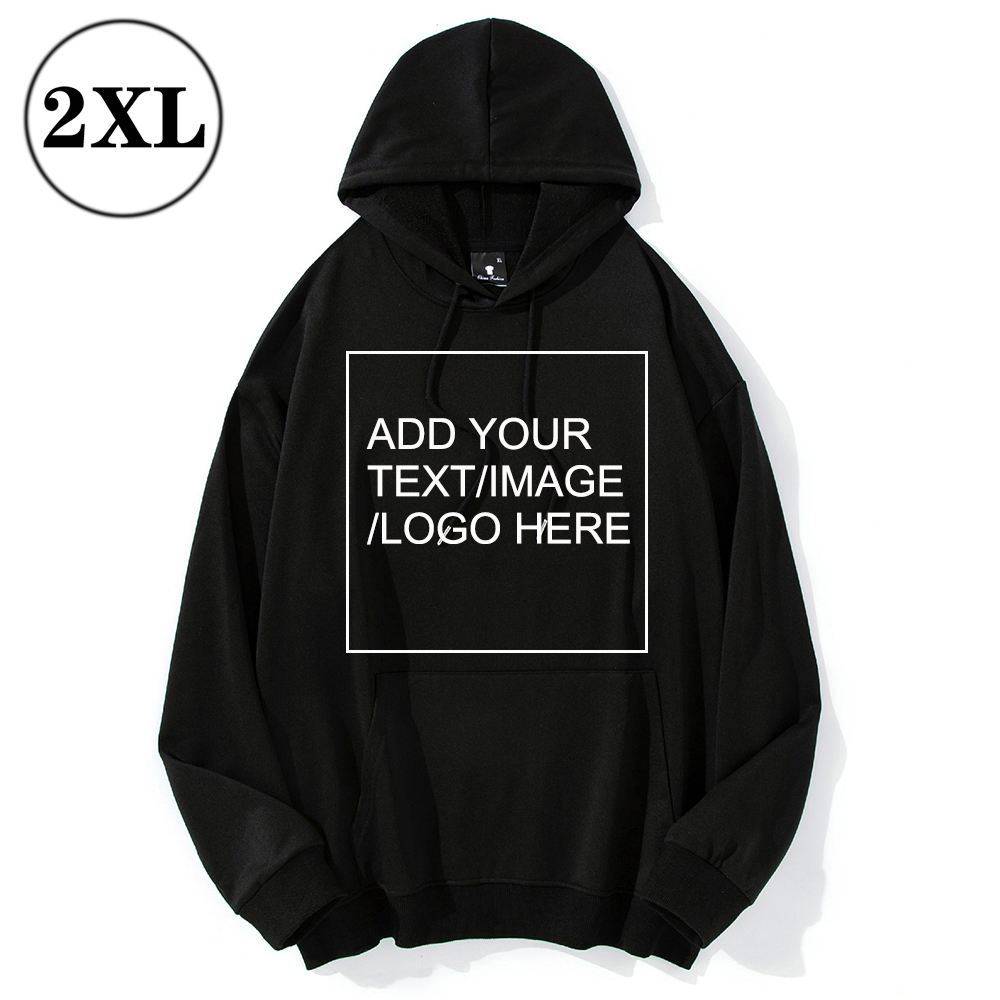 SIZE:2XL Custom Hoodies for Men/ Women Picture Photo Logo Name Design Your Own Personalized Sweatshirts