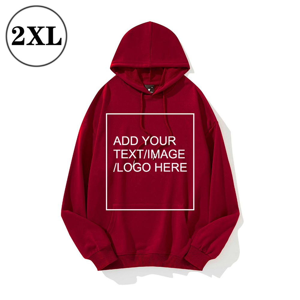 SIZE:2XL Custom Hoodies for Men/ Women Picture Photo Logo Name Design Your Own Personalized Sweatshirts