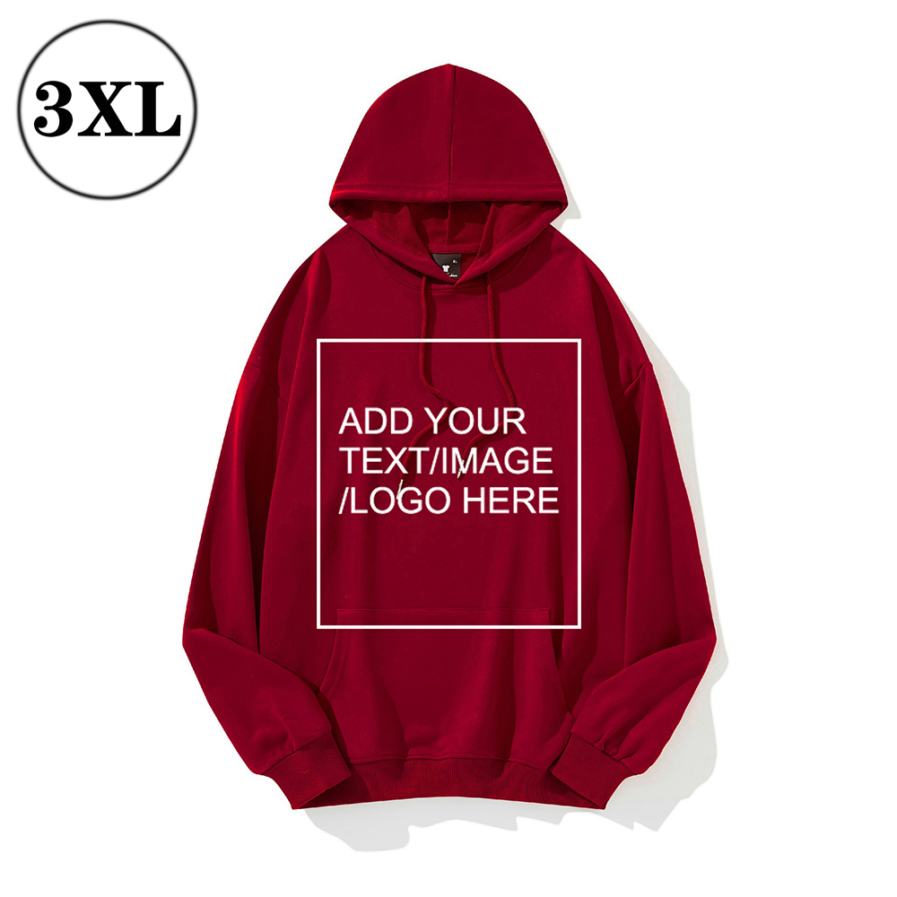 SIZE:3XL Custom Hoodies for Men/ Women Picture Photo Logo Name Design Your Own Personalized Sweatshirts