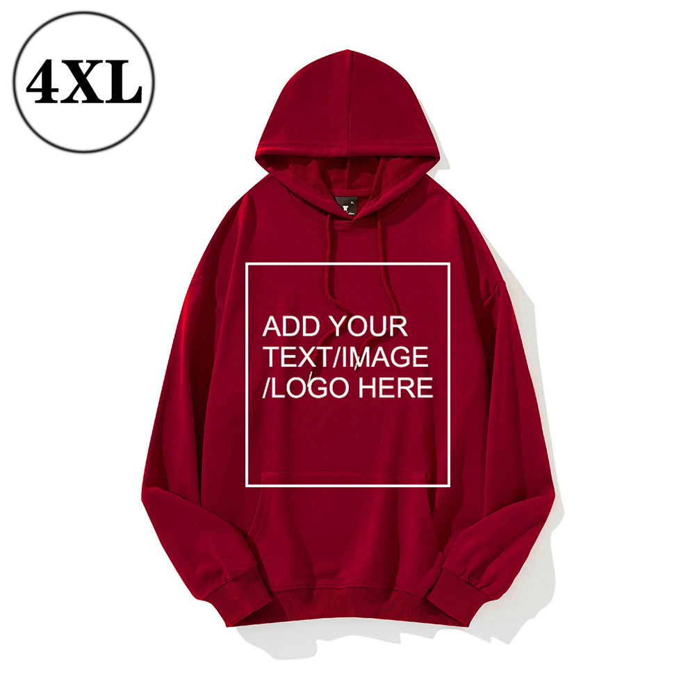 SIZE:4XL Custom Hoodies for Men/ Women Picture Photo Logo Name Design Your Own Personalized Sweatshirts