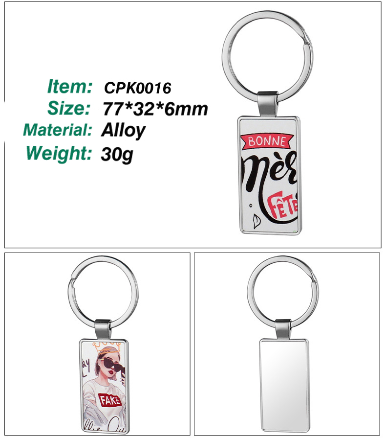 Customizable Thermal Transfer Photo Keychain