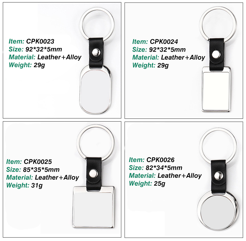 Customizable Thermal Transfer Photo Keychain
Leather