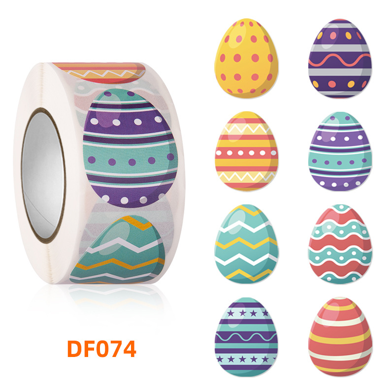 500PCS Easter self-adhesive label roll sticker packaging seal sticker