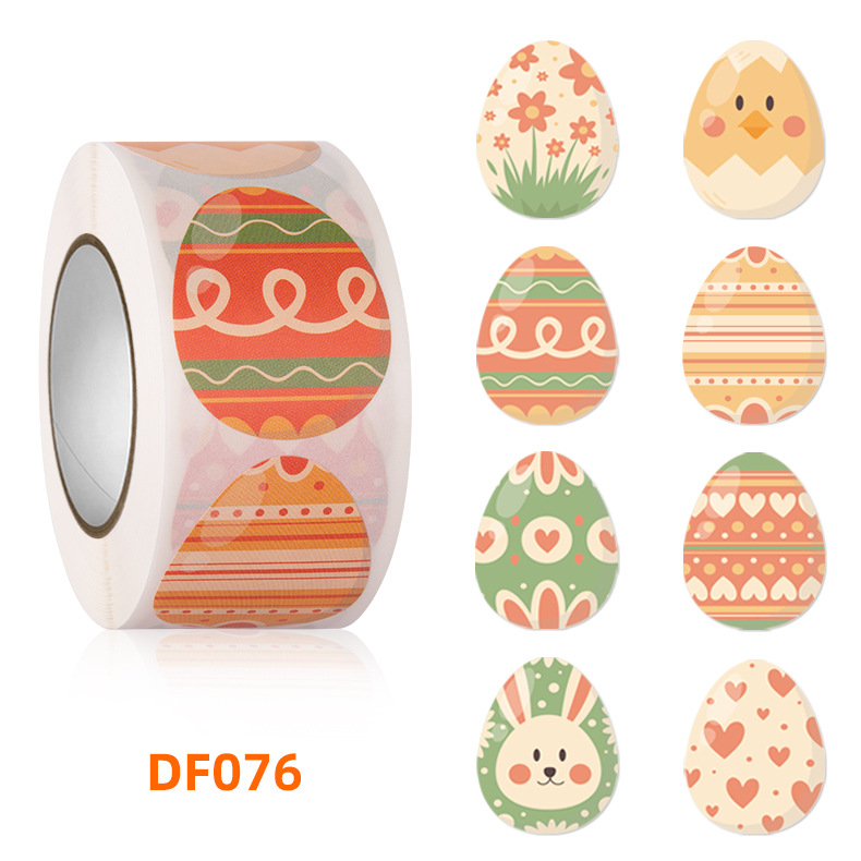 500PCS Easter self-adhesive label roll sticker packaging seal sticker