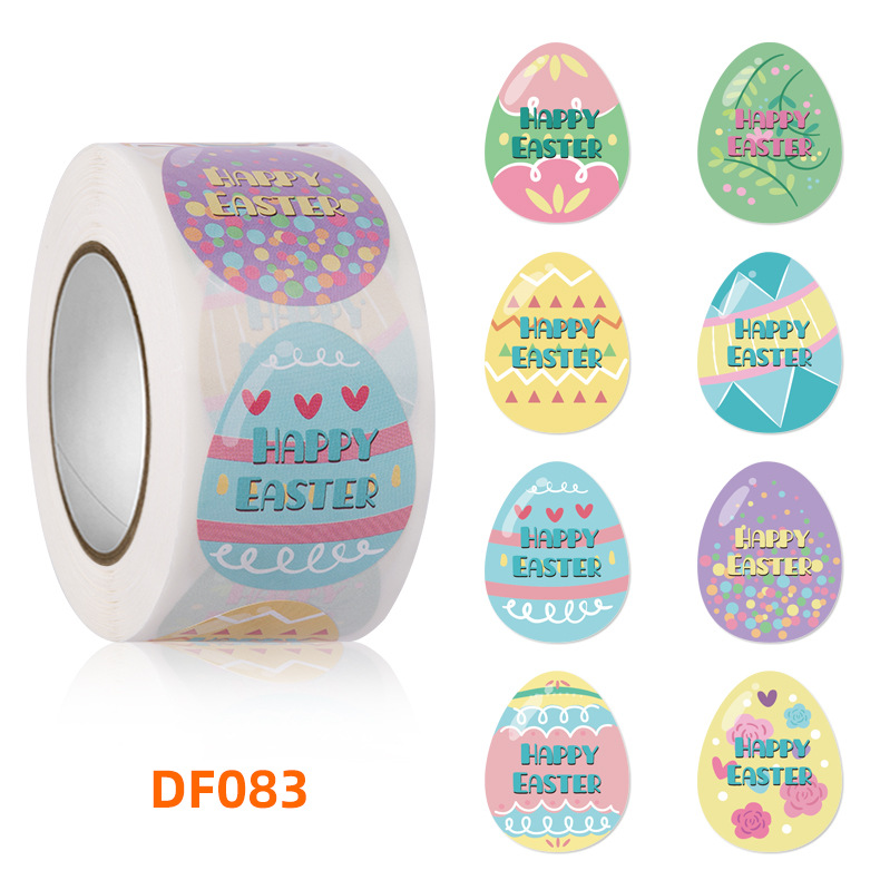 500PCS Easter self-adhesive label roll sticker packaging seal sticker