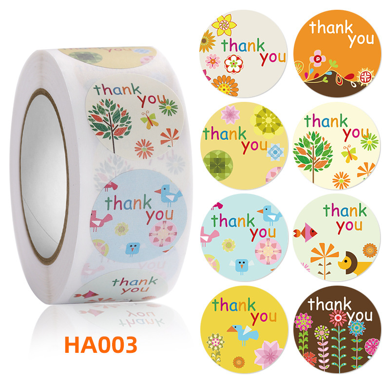 500PCS Thank you self-adhesive label roll sticker packaging seal sticker