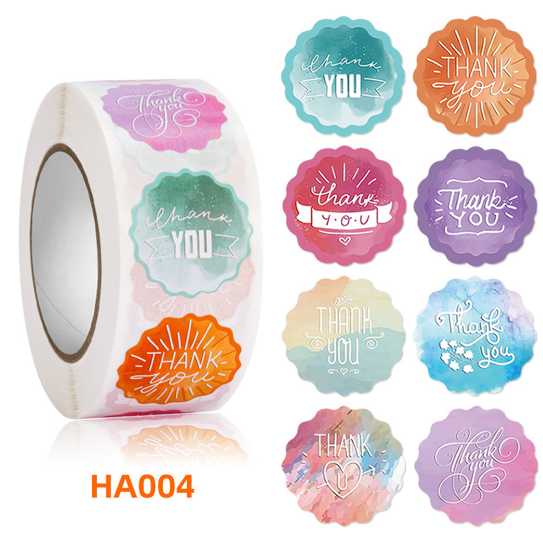 500PCS Thank you self-adhesive label roll sticker packaging seal sticker