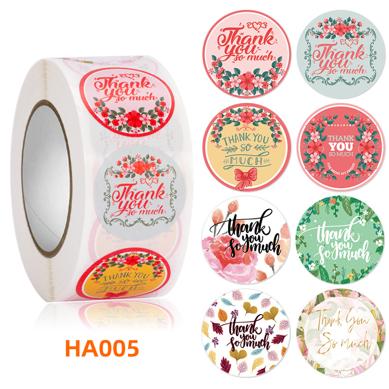 500PCS Thank you self-adhesive label roll sticker packaging seal sticker