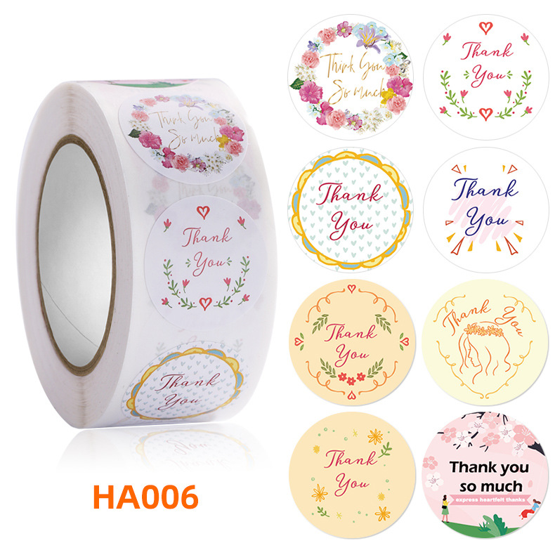 500PCS Thank you self-adhesive label roll sticker packaging seal sticker