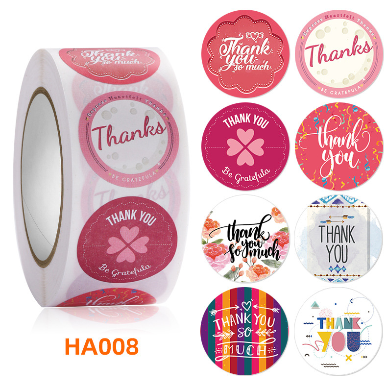 500PCS Thank you self-adhesive label roll sticker packaging seal sticker