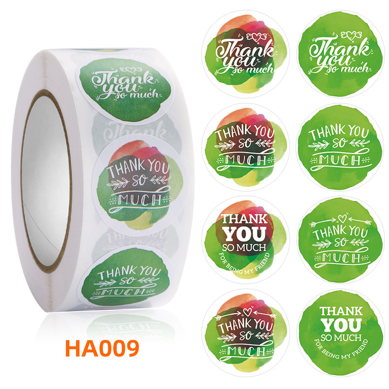 500PCS Thank you self-adhesive label roll sticker packaging seal sticker