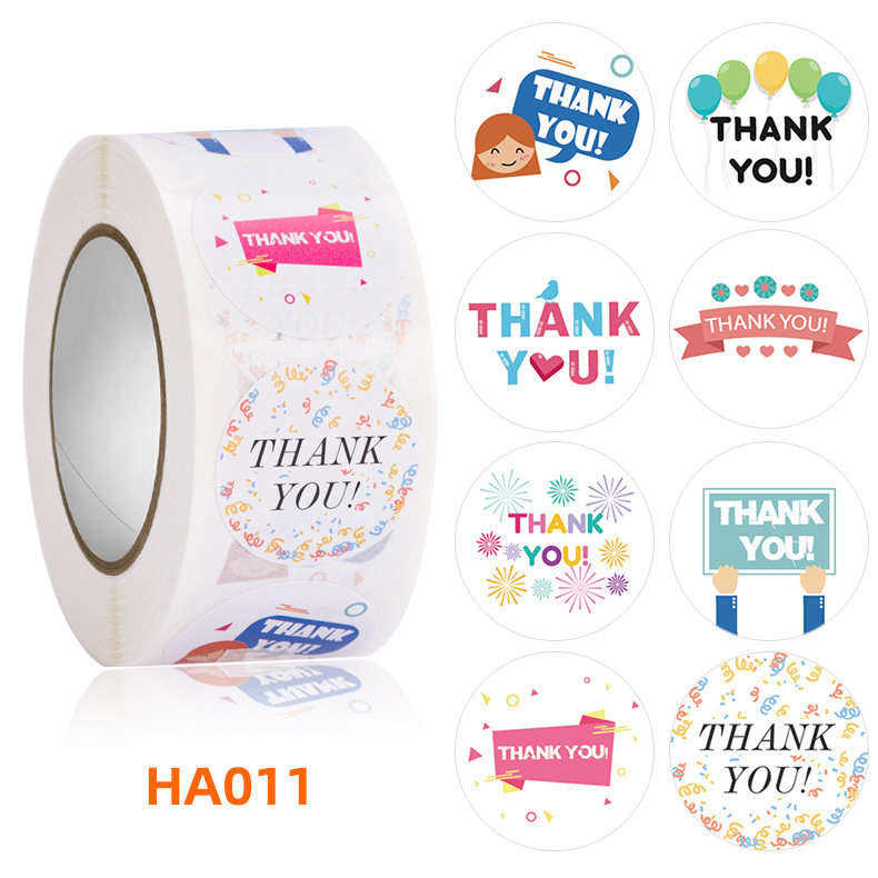 500PCS Thank you self-adhesive label roll sticker packaging seal sticker