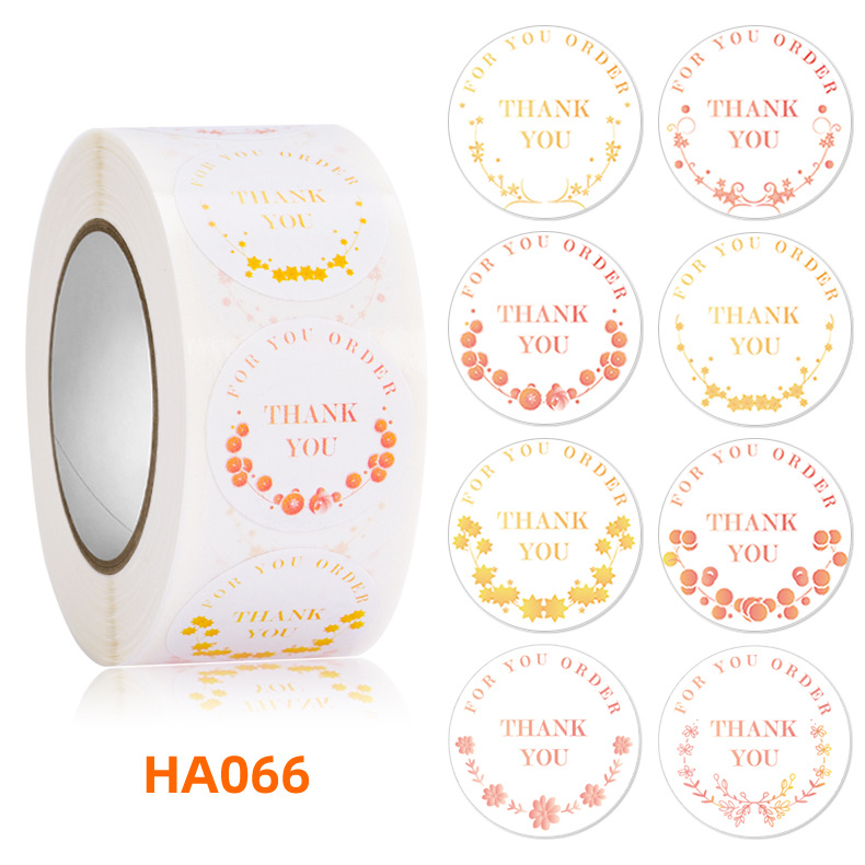 500PCS Thank you self-adhesive label roll sticker packaging seal sticker