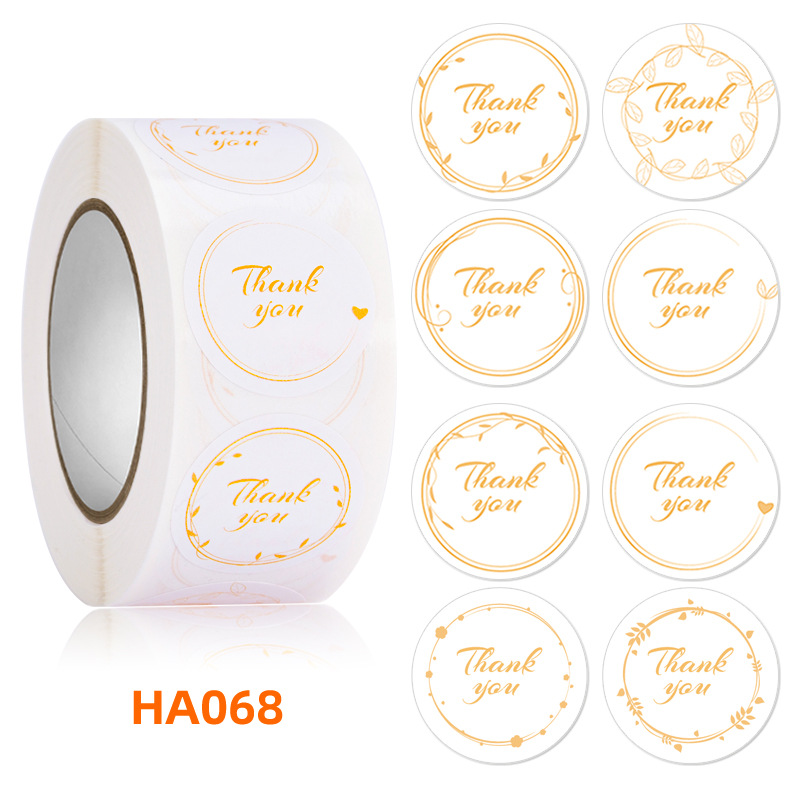 500PCS Thank you self-adhesive label roll sticker packaging seal sticker