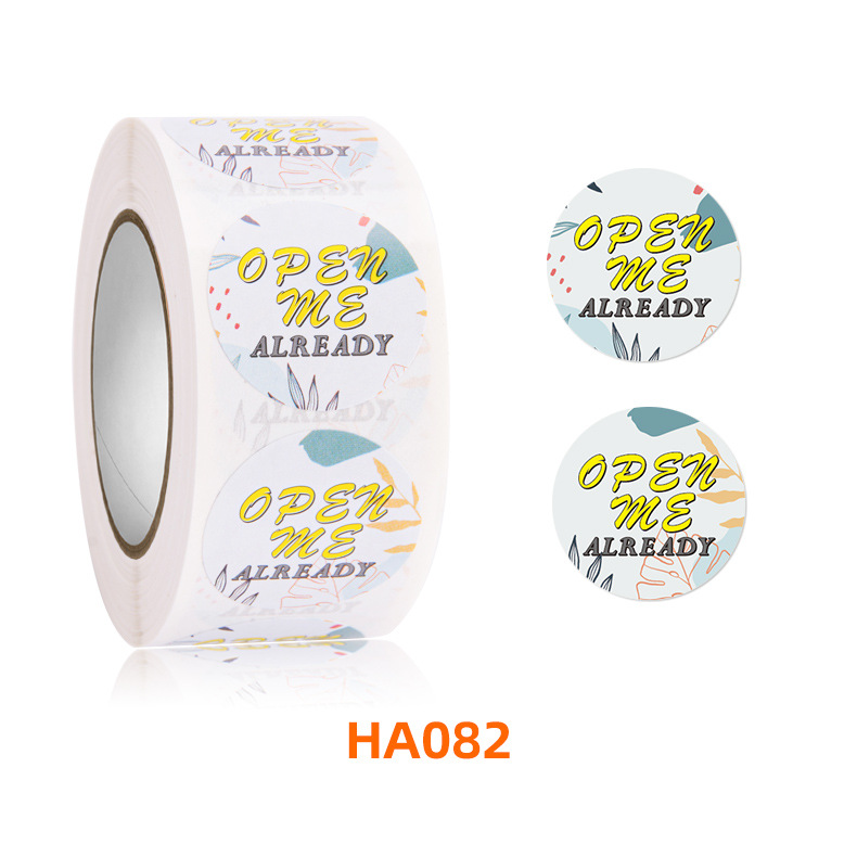 500PCS Open me self-adhesive label roll sticker packaging seal sticker