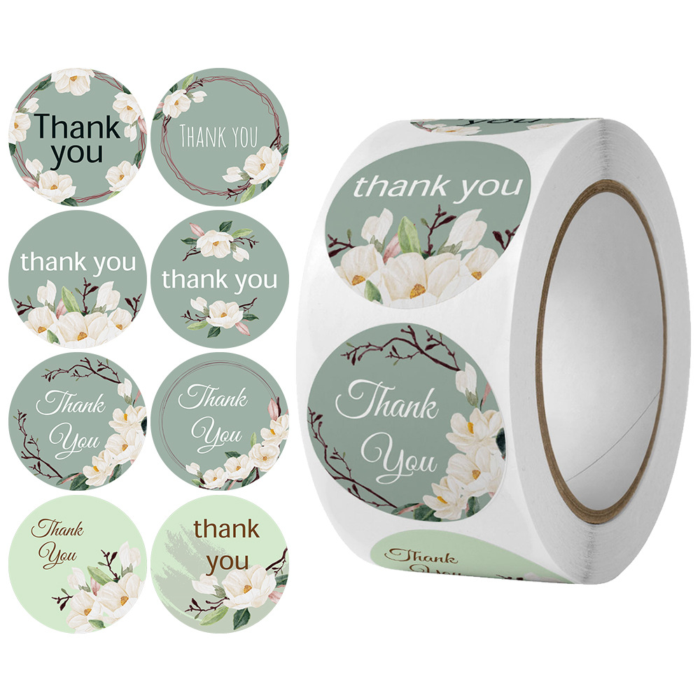 500PCS Thank you self-adhesive label roll sticker packaging seal sticker