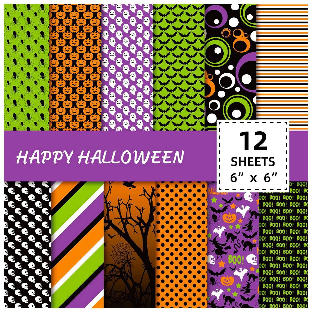 12 sheets/pack new product handbook material paper black Halloween handbook material paper