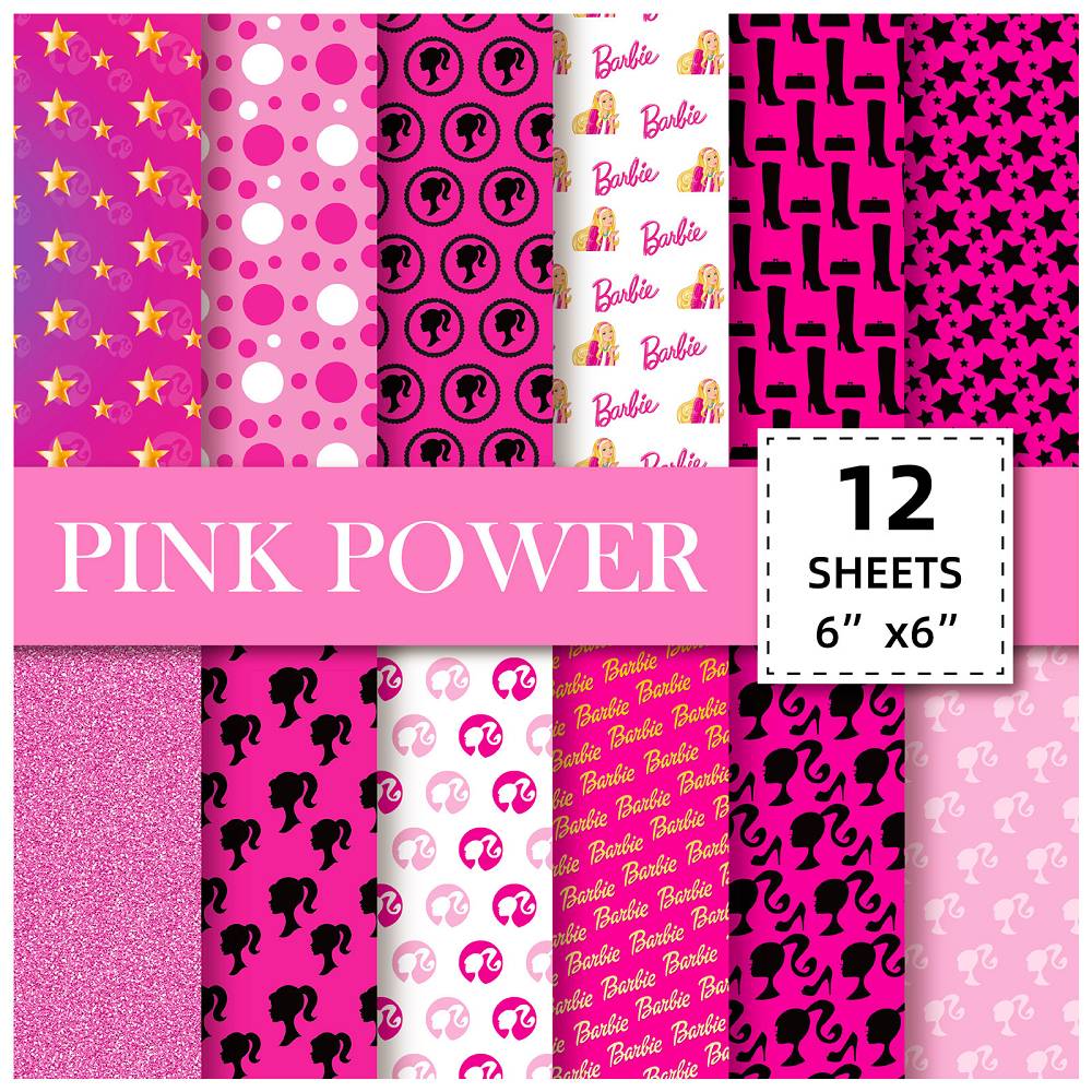 12 sheets/pack DIY handmade photo album scrapbook pattern cardboard new black gold Barbie pink 6-inch material background paper