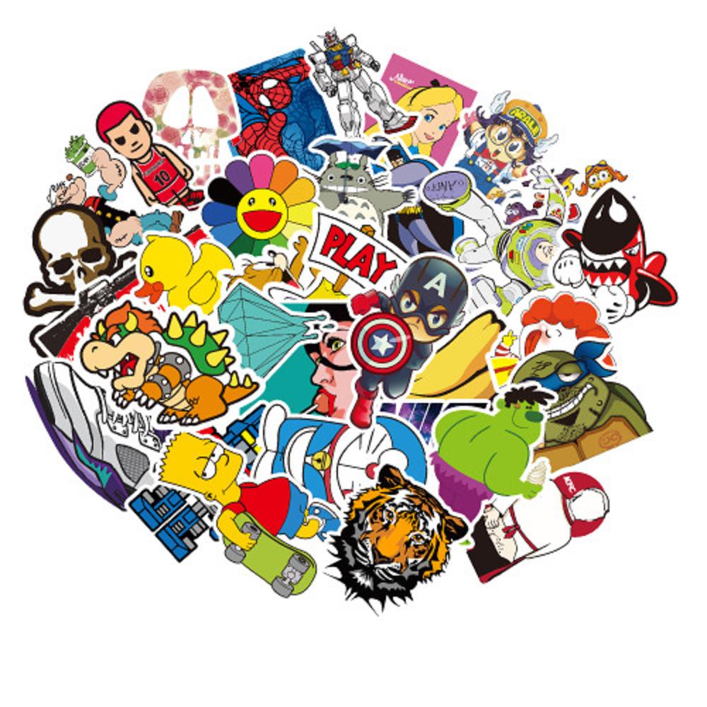 100 pcs Laptop Skateboard doodle Waterproof Sticker