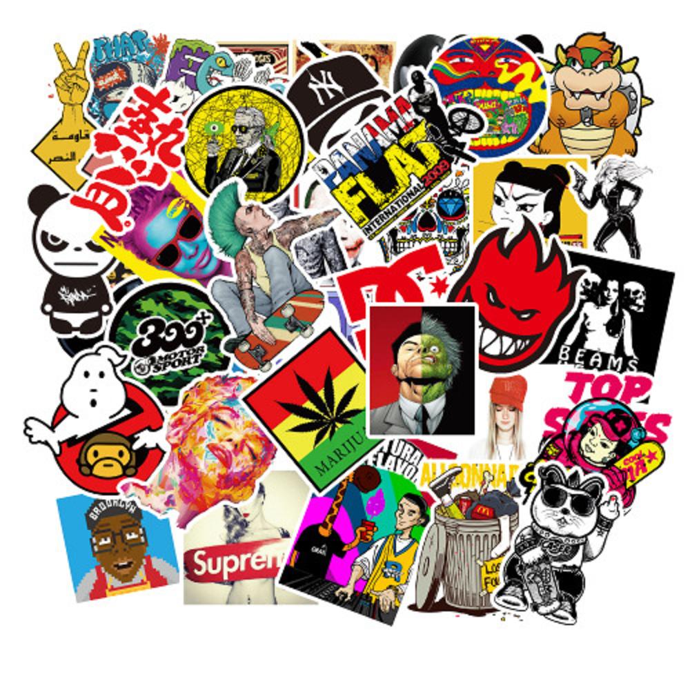 100 pcs Laptop Skateboard doodle Waterproof Sticker