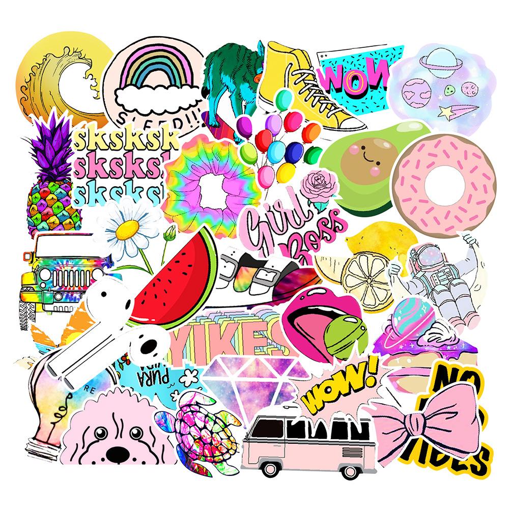 35 pcs Laptop Skateboard doodle Waterproof Sticker