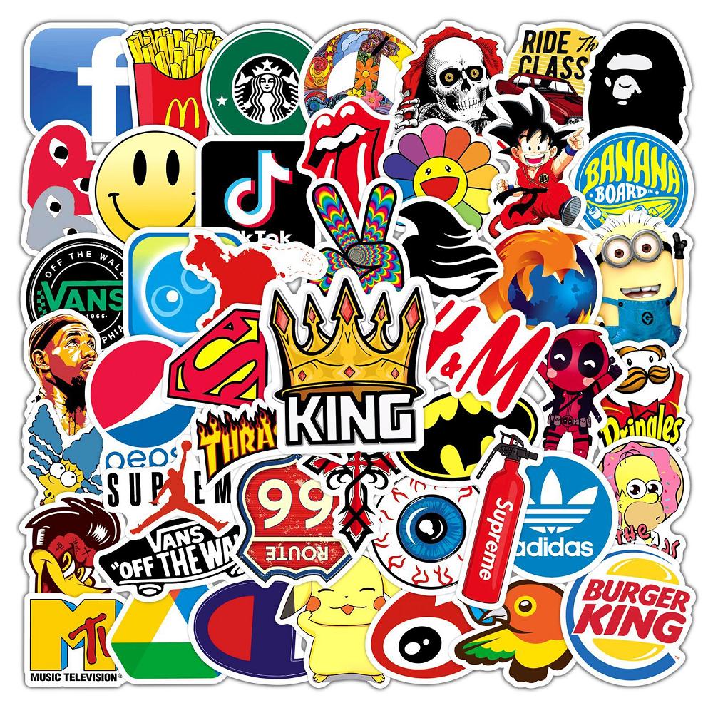 50 pcs Laptop Skateboard doodle Waterproof Sticker