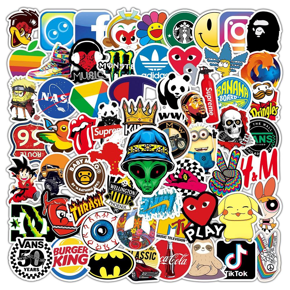 100 pcs Laptop Skateboard doodle Waterproof Sticker