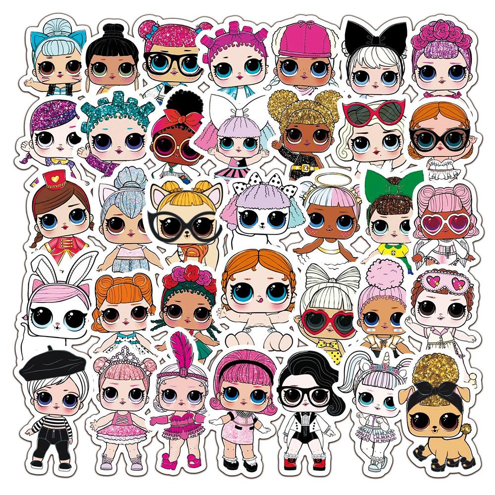 35 pcs Laptop Skateboard doodle Waterproof Sticker