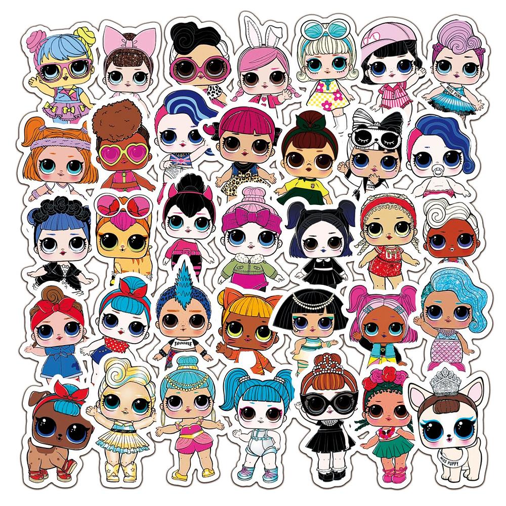 35 pcs Laptop Skateboard doodle Waterproof Sticker