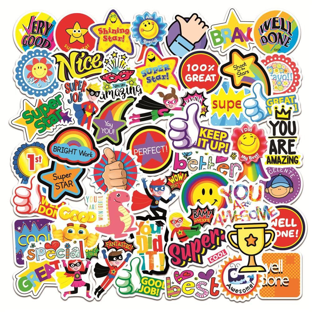 50 pcs Laptop Skateboard doodle Waterproof Sticker