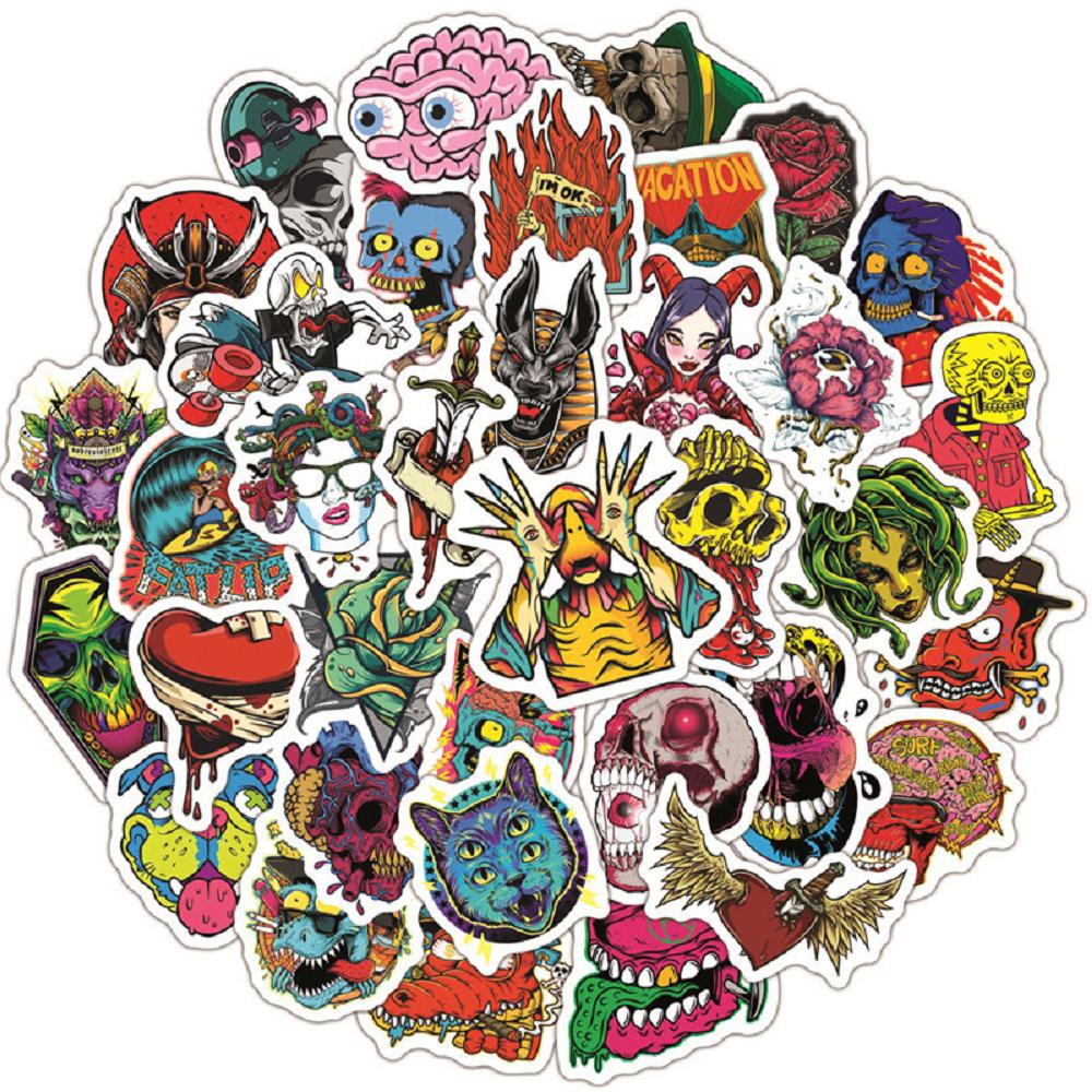 50 pcs Laptop Skateboard doodle Waterproof Sticker