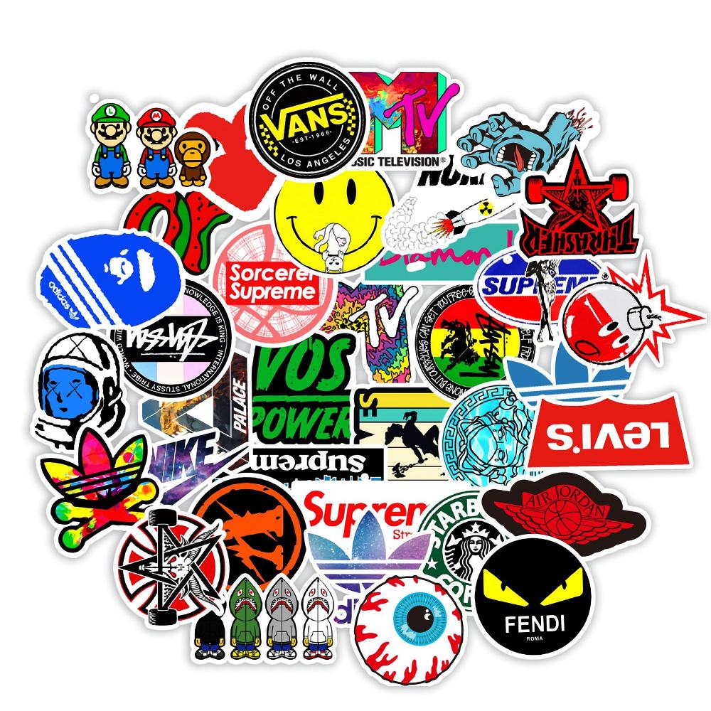 102 pcs Laptop Skateboard doodle Waterproof Sticker