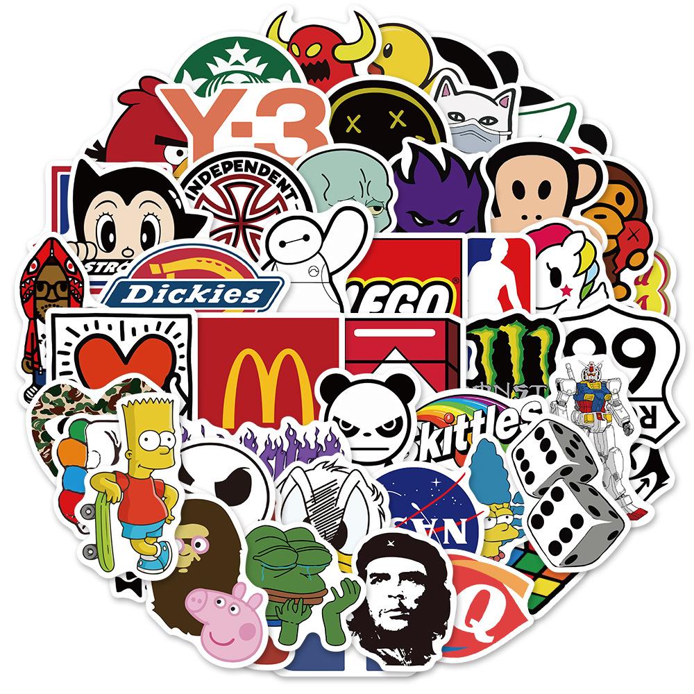 50 pcs Laptop Skateboard doodle Waterproof Sticker