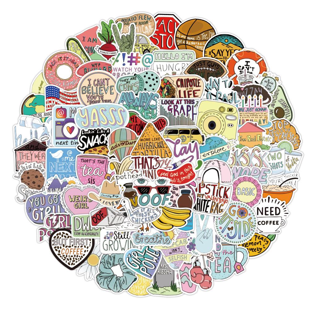 50 pcs Laptop Skateboard doodle Waterproof Sticker