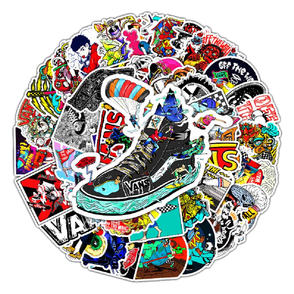 52 pcs Laptop Skateboard doodle Waterproof Sticker
