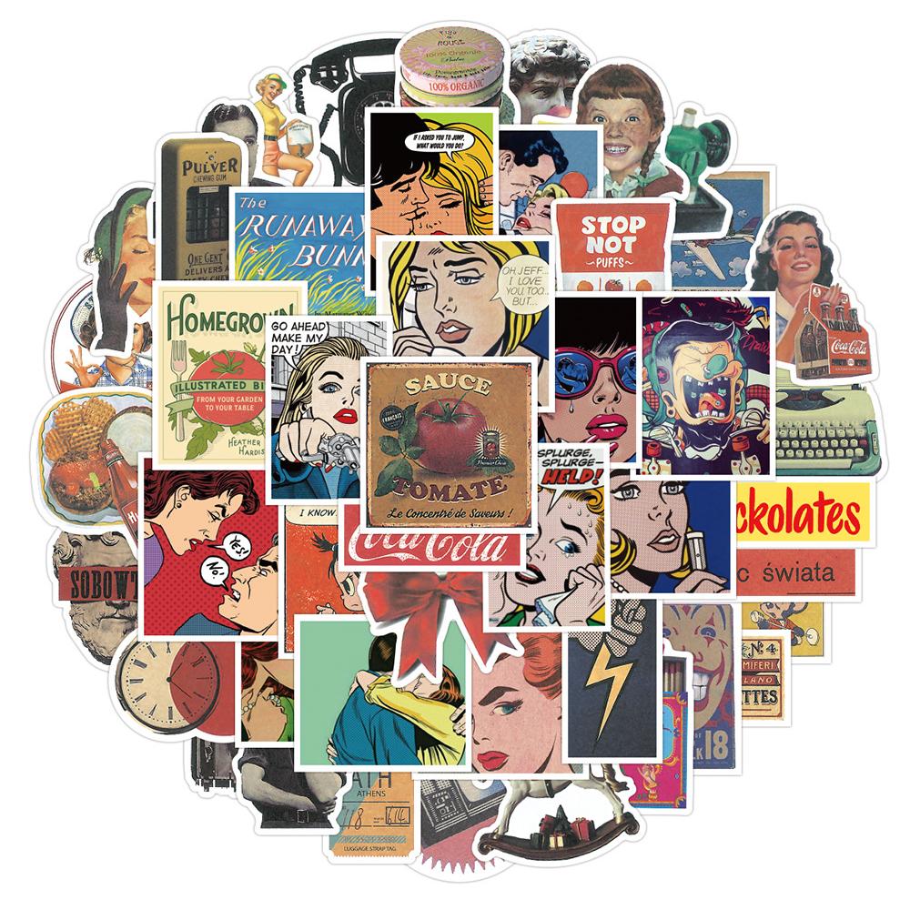 50 pcs Laptop Skateboard doodle Waterproof Sticker