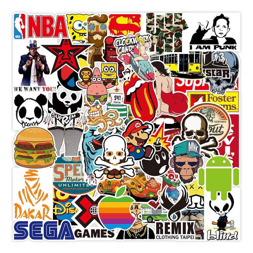 100 pcs Laptop Skateboard doodle Waterproof Sticker