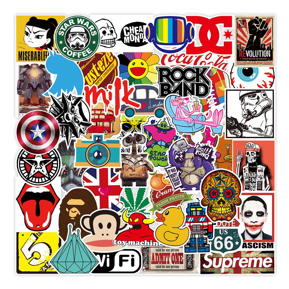 100 pcs Laptop Skateboard doodle Waterproof Sticker