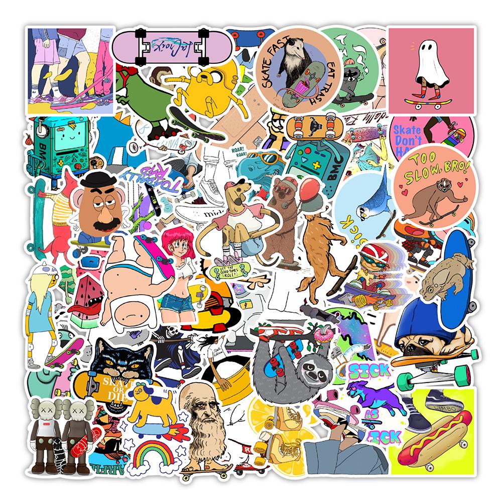 50 pcs Laptop Skateboard doodle Waterproof Sticker