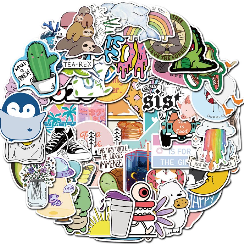 75 pcs Laptop Skateboard doodle Waterproof Sticker