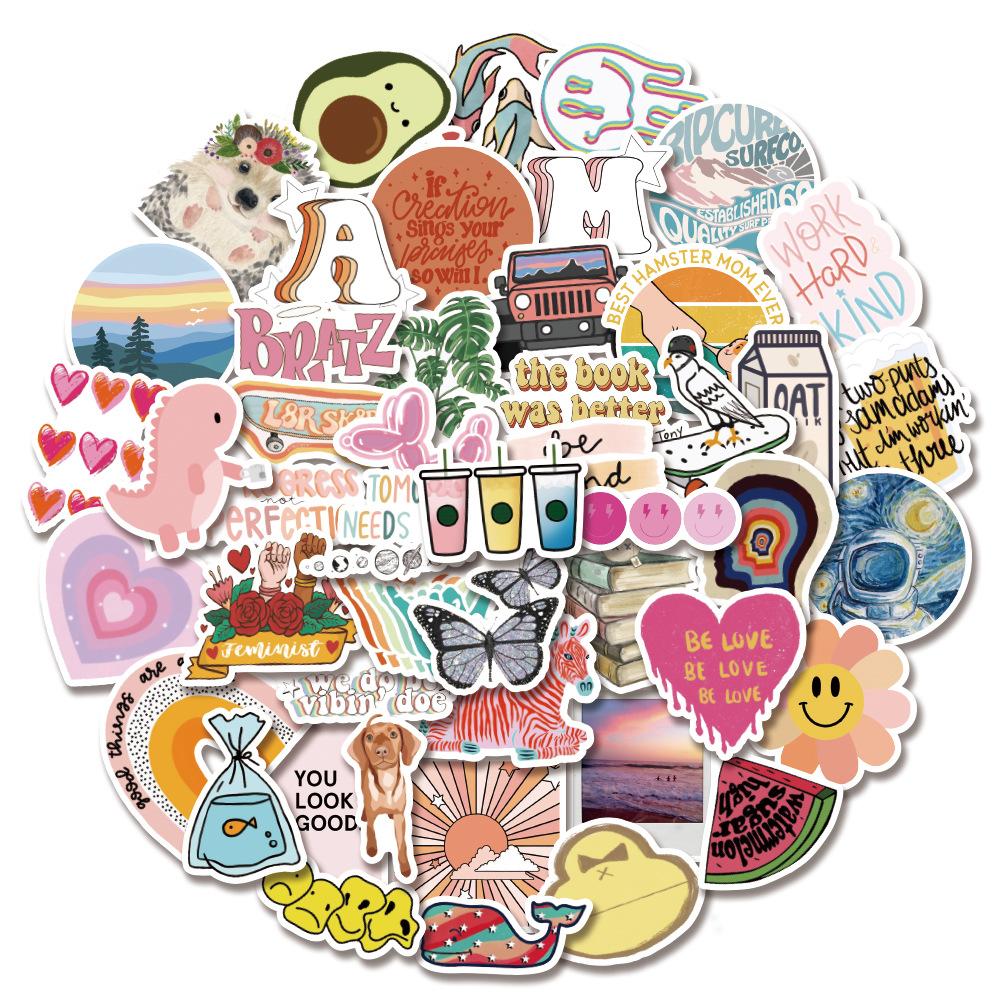 50 pcs Laptop Skateboard doodle Waterproof Sticker