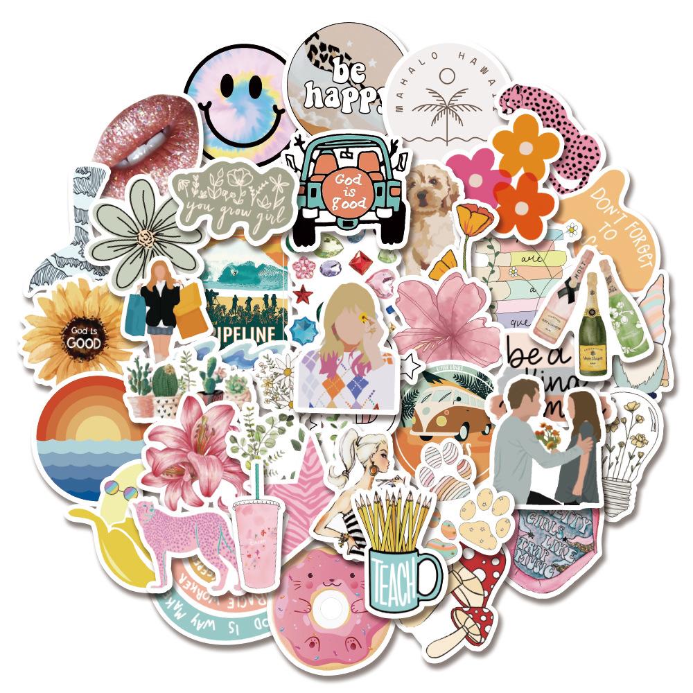 50 pcs Laptop Skateboard doodle Waterproof Sticker