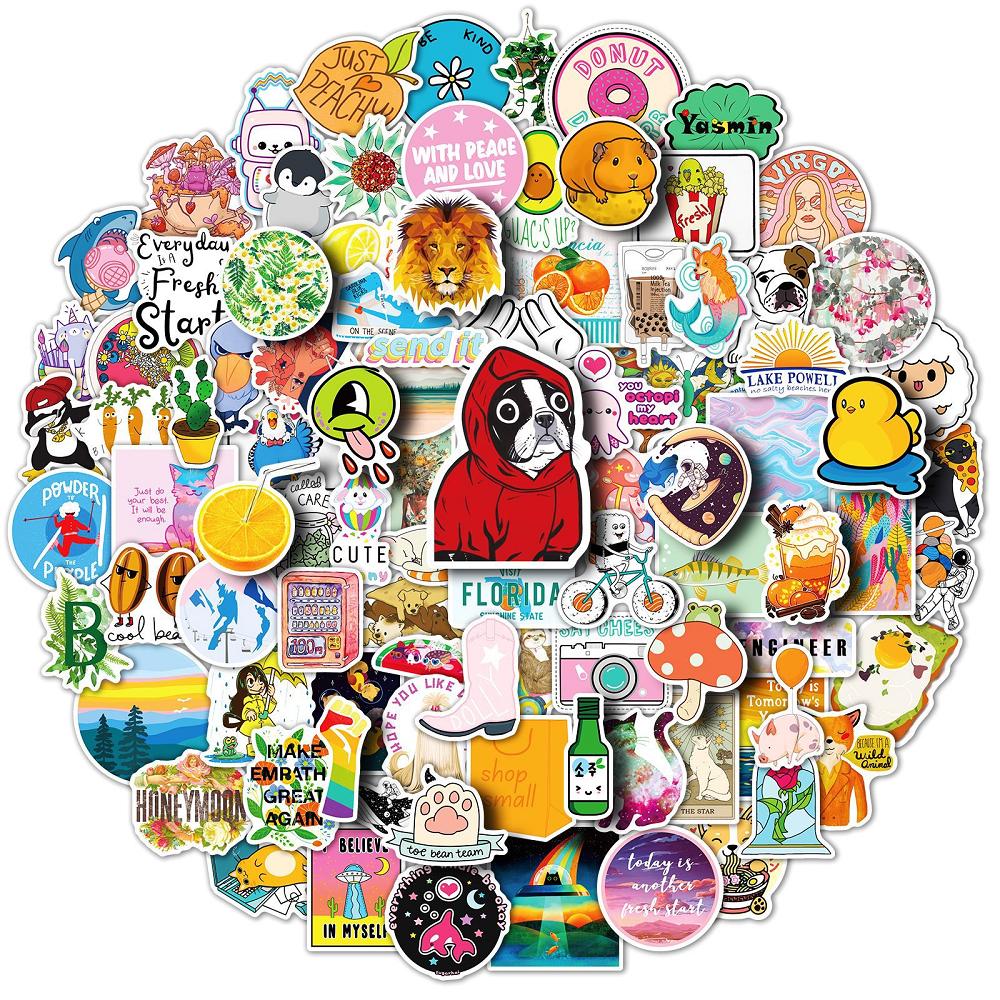 100 pcs Laptop Skateboard doodle Waterproof Sticker