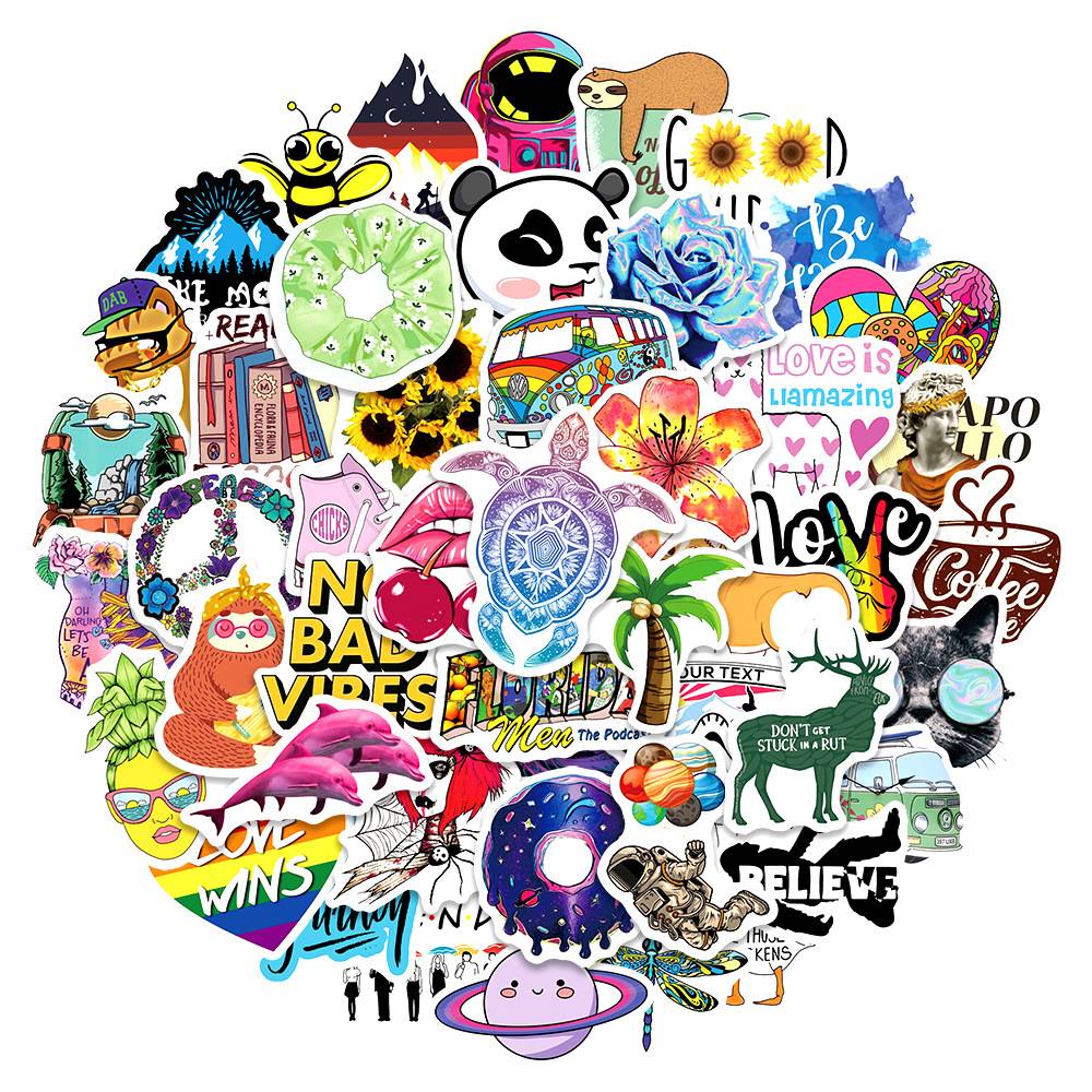 50 pcs Laptop Skateboard doodle Waterproof Sticker